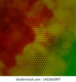 Dark Green, Yellow vector backdrop with circles. Colorful illustration with gradient dots in nature style. Design for your commercials.