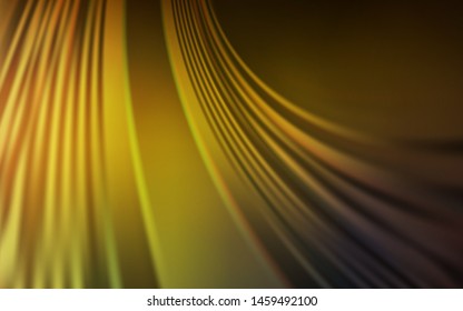 Dark Green, Yellow vector backdrop with curved lines. An elegant bright illustration with gradient. Template for cell phone screens.