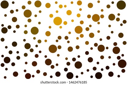 Dark Green, Yellow vector  backdrop with dots. Blurred decorative design in abstract style with bubbles. Pattern for futuristic ad, booklets.