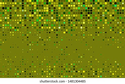 Dark Green, Yellow vector backdrop with dots. Modern abstract illustration with colorful water drops. Pattern for ads, leaflets.