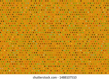 Dark Green, Yellow vector backdrop with dots. Illustration with set of shining colorful abstract circles. Design for your business advert.