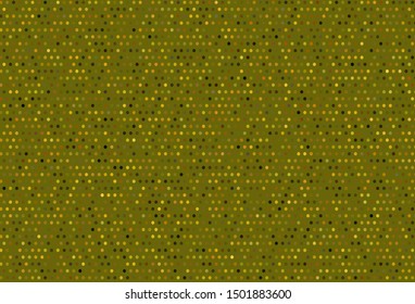 Dark Green, Yellow vector backdrop with dots. Blurred decorative design in abstract style with bubbles. Pattern for futuristic ad, booklets.