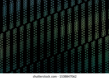 Dark Green, Yellow vector backdrop with lines, rectangles. Rectangles on abstract background with colorful gradient. Smart design for your business advert.