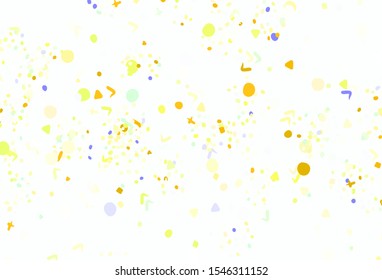 Dark Green, Yellow vector backdrop with memphis shapes. Colorful chaotic forms with gradient in modern style. Simple design for your web site.