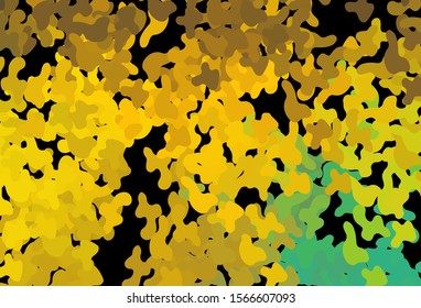 Dark Green, Yellow vector backdrop with memphis shapes. Colorful chaotic forms with gradient in modern style. Best smart design for your business.