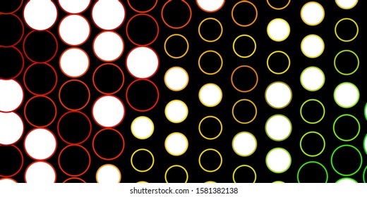 Dark Green, Yellow vector backdrop with circles. Colorful illustration with gradient dots in nature style. Design for posters, banners.