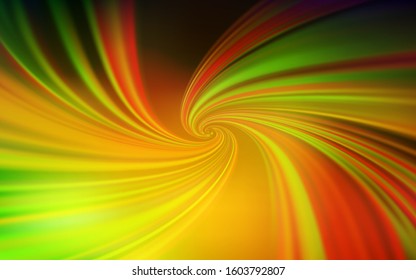 Dark Green, Yellow vector backdrop with bent lines. Brand new colorful illustration in simple style. Colorful wave pattern for your design.