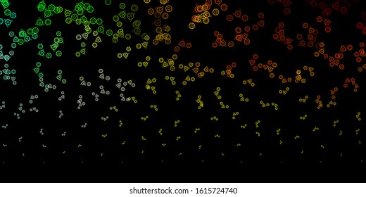 Dark Green, Yellow vector backdrop with mystery symbols. Illustration with magical signs of spiritual power. Best design halloween events.