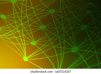 Dark Green, Yellow vector backdrop with artificial intelligence data. Shining illustration with AI shapes on abstract template. Design for depiction of cyber innovations.