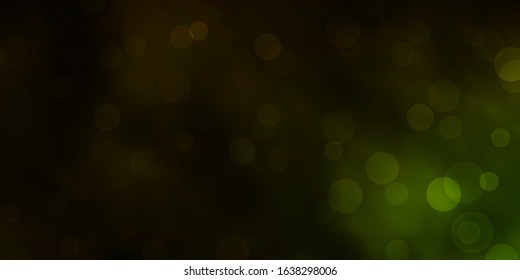 Dark Green, Yellow vector backdrop with dots. Colorful illustration with gradient dots in nature style. Pattern for wallpapers, curtains.