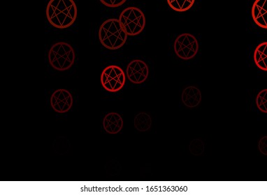 Dark Green, Yellow vector backdrop with mystery symbols. Illustration with magical signs of spiritual power. Simple design for occult depiction.