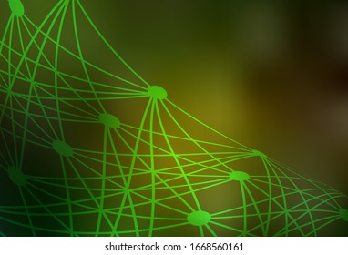 Dark Green, Yellow vector backdrop with artificial intelligence data. Colorful design in simple style with AI links. Template for ads of intellect, innovations.