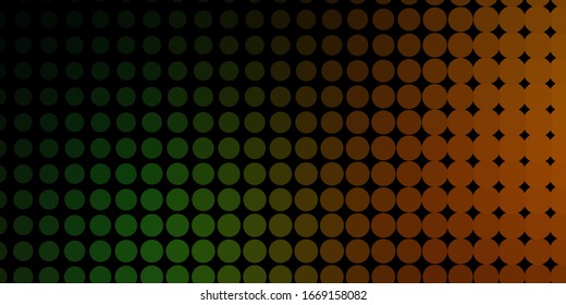 Dark Green, Yellow vector backdrop with dots. Colorful illustration with gradient dots in nature style. Design for posters, banners.