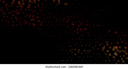 Dark Green, Yellow vector backdrop with mystery symbols. Colorful vintage illustration with gradient alchemy shapes. Simple design for occult depiction.