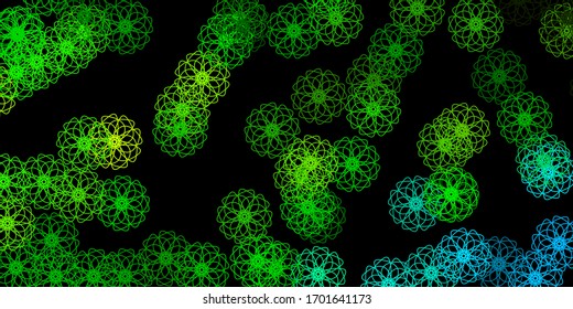 Dark Green, Yellow vector backdrop with chaotic shapes. Illustration with colorful shapes in abstract style. Modern design for your ads.