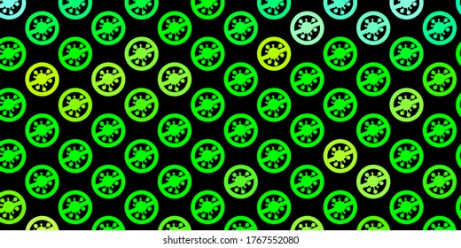 Dark Green, Yellow vector backdrop with virus symbols. Colorful abstract illustration with gradient medical shapes. Wallpaper for health protection.