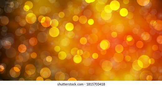 Dark Green, Yellow vector backdrop with circles. Illustration with set of shining colorful abstract spheres. Design for your commercials.