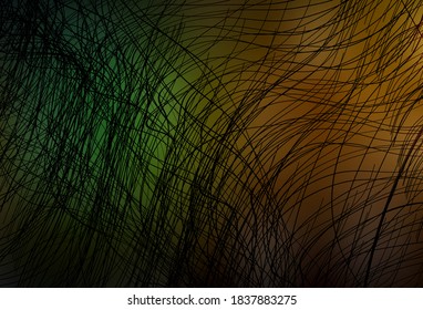 Dark Green, Yellow vector backdrop with bent lines. Colorful gradient illustration in simple style with lines. Pattern for your business design.