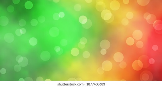 Dark Green, Yellow vector backdrop with circles. Abstract colorful disks on simple gradient background. New template for your brand book.
