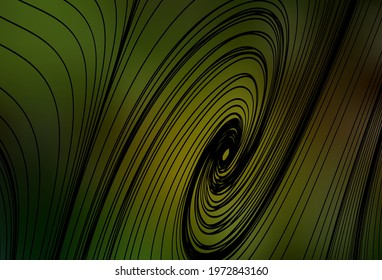 Dark Green, Yellow vector backdrop with wry lines. Colorful gradient illustration in simple style with lines. Best design for your business.