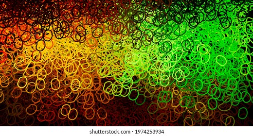 Dark green, yellow vector backdrop with chaotic shapes. Colorful abstract forms with gradient in simple style. Elegant design for wallpaper set.