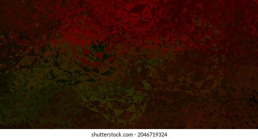 Dark green, yellow vector backdrop with triangles, lines. Magnificent abstract illustration with triangular shapes , forms. Template for commercials.