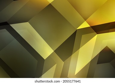 Dark Green, Yellow vector backdrop with hexagons. Abstract illustration with colorful hexagons. Pattern for texture of wallpapers.