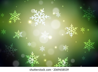 Dark Green, Yellow vector backdrop in holiday style. Colorful illustration with Christmas simbols and signs. Pattern for ads, poster, banner of books.