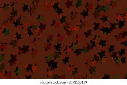 Dark Green, Yellow vector backdrop with small and big stars. Glitter abstract illustration with colored stars. Template for cosmic backgrounds.