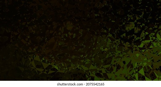 Verde oscuro, fondo vector amarillo con triángulos, líneas. Magnífica ilustración abstracta con formas triangulares, formas. Plantilla para comerciales.