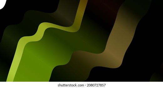 Dark Green, Yellow vector backdrop with circular arc. Illustration in abstract style with gradient curved.  Pattern for websites, landing pages.