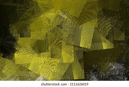 Dark Green, Yellow vector backdrop with curved lines. Smart illustration in abstract style with gradient lines.  Background for cell phone screens.