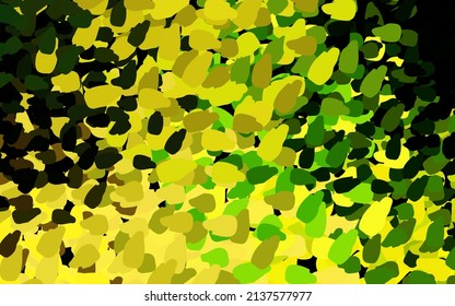 Dark Green, Yellow vector backdrop with memphis shapes. Simple colorful illustration with abstract gradient shapes. Modern design for your business card.