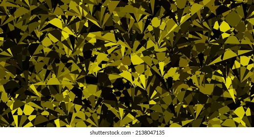 Dark Green, Yellow vector backdrop with triangles, lines. Triangle shapes with colorful gradient in abstract style. Pattern for wallpapers.