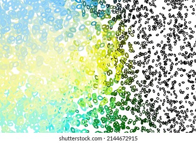 Dark Green, Yellow vector backdrop with dots. Blurred bubbles on abstract background with colorful gradient. Completely new template for your brand book.