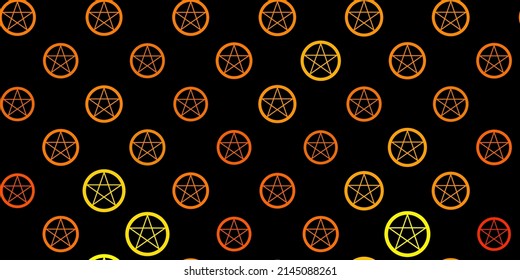 Dark Green, Yellow vector backdrop with mystery symbols. Abstract illustration with gothic gradient shapes. Simple base for your occult design.