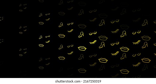 Dark Green, Yellow vector backdrop with woman's power symbols. Colorful feminism symbols with a gradient in modern style. Background for International Women’s Day.