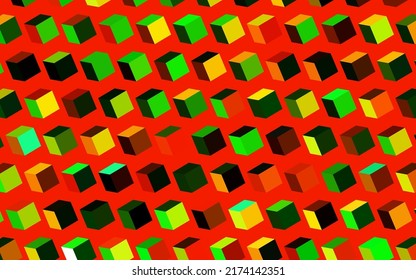 Dark Green, Yellow vector backdrop with rhombus. Glitter abstract illustration with rectangular shapes. Pattern for busines ad, booklets, leaflets