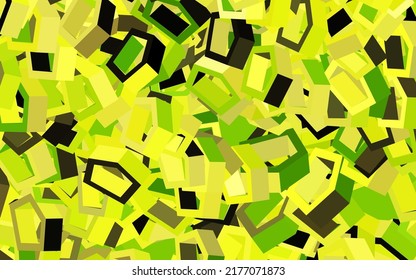 Verde oscuro, fondo vector amarillo con hexágonos. Diseño en estilo abstracto con hexágonos. Diseño para su anuncio comercial.