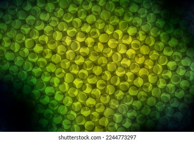 Dark Green, Yellow vector backdrop with dots. Illustration with set of shining colorful abstract circles. Design for your business advert.