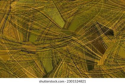 Dark Green, Yellow vector backdrop with memphis shapes.