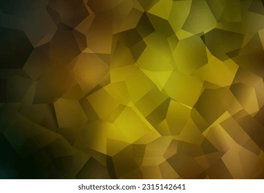 Dark Green, Yellow vector backdrop with memphis shapes. Colorful chaotic forms with gradient in modern style. Modern design for your business card.