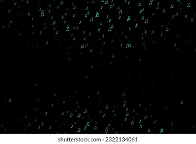 Dark Green, Yellow vector backdrop with music notes. Decorative design in abstract style with music shapes. Pattern for school ad, booklets.