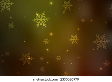 Verde oscuro, fondo vectorial amarillo en estilo vacacional. Un diseño colorido al estilo navideño con gradiente. Mejor diseño para un afiche de la universidad, pancarta.