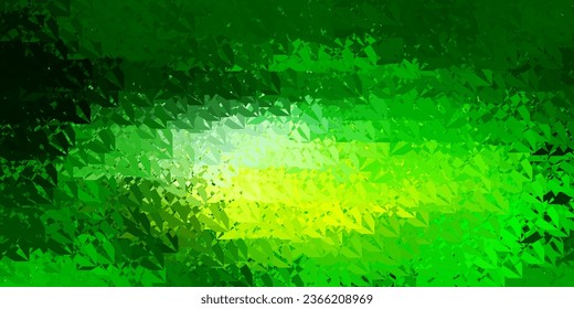 Verde oscuro, fondo vectorial amarillo con triángulos, líneas. Ilustración de material web con triángulos abstractos coloridos. Diseño para sus fondos de escritorio.