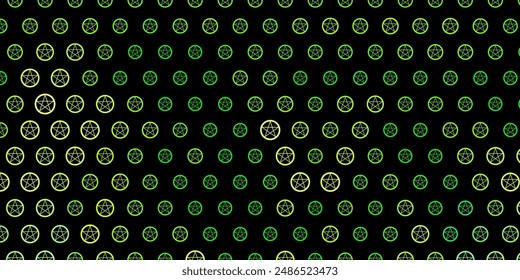 Dark Green, Yellow vector backdrop with mystery symbols. Colorful mystic symbols with a gradient in ancient style. Best design halloween events.