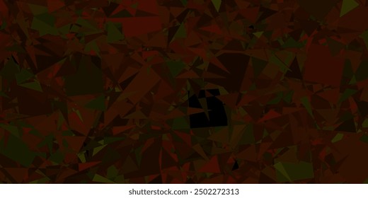 Verde oscuro, fondo de Vector amarillo con triángulos, líneas. Ilustración con Formas triangulares de colores abstractos. Plantilla para comerciales.