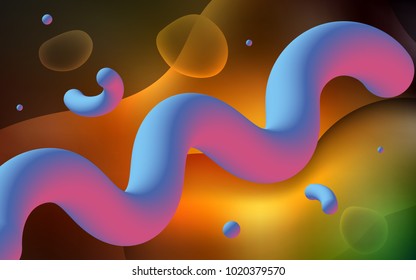 Dark Green, Yellow vector background with lamp shapes. Shining crooked illustration in memphis style. A completely new template for your business design.