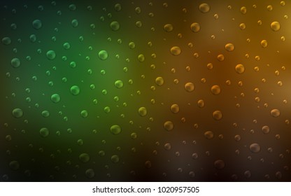Dark Green, Yellow vector background with bubbles. Illustration with set of shining colorful abstract circles. The pattern can be used for beautiful websites.