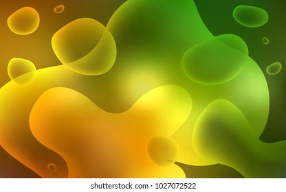 Dark Green, Yellow vector background with lamp shapes. A sample with blurred bubble shapes. Memphis design for your web site.